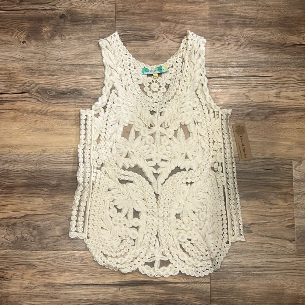NWT - Lizard Thicket - English Rose - Embroidered Lace Tank - Sz M/L